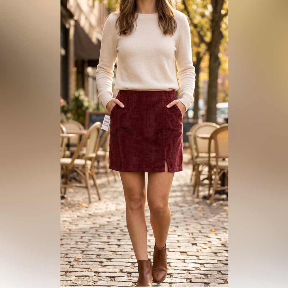 BP Brown Corduroy Pencil Skirt